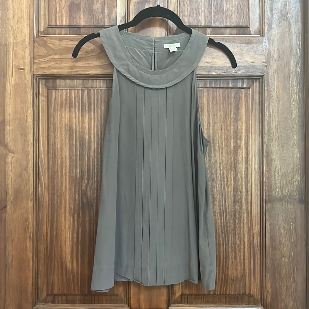J.Crew gray silk sleeveless blouse